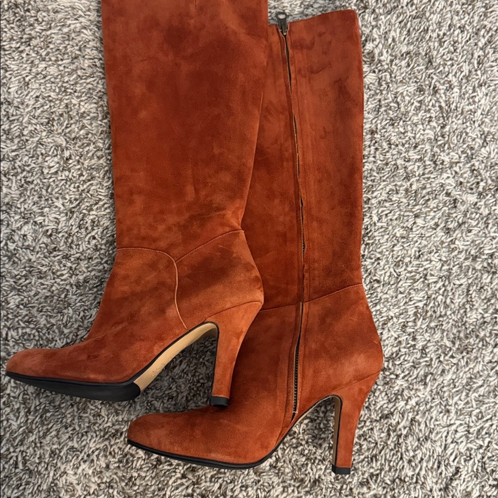 Rust Suede Ankle Boots